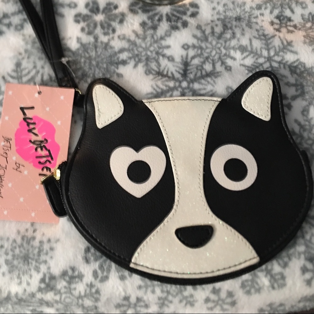 Betsey Johnson Doggie Wristlet/Card slots/wallet